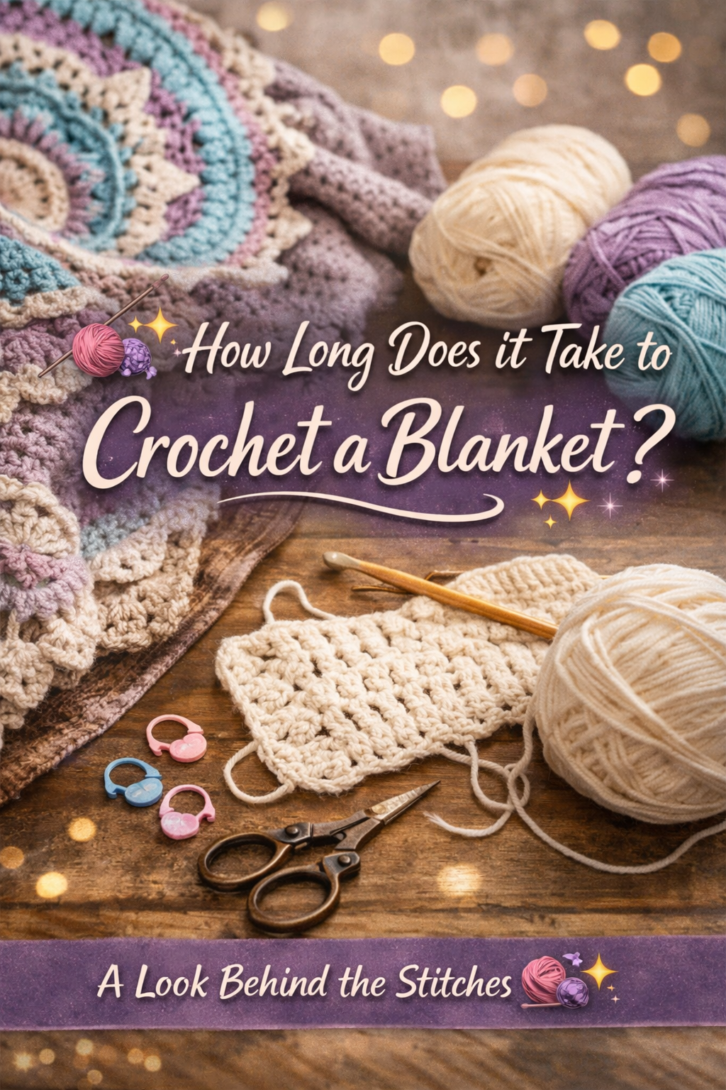 crocheting a handmade mandala blanket with yarn and crochet hook