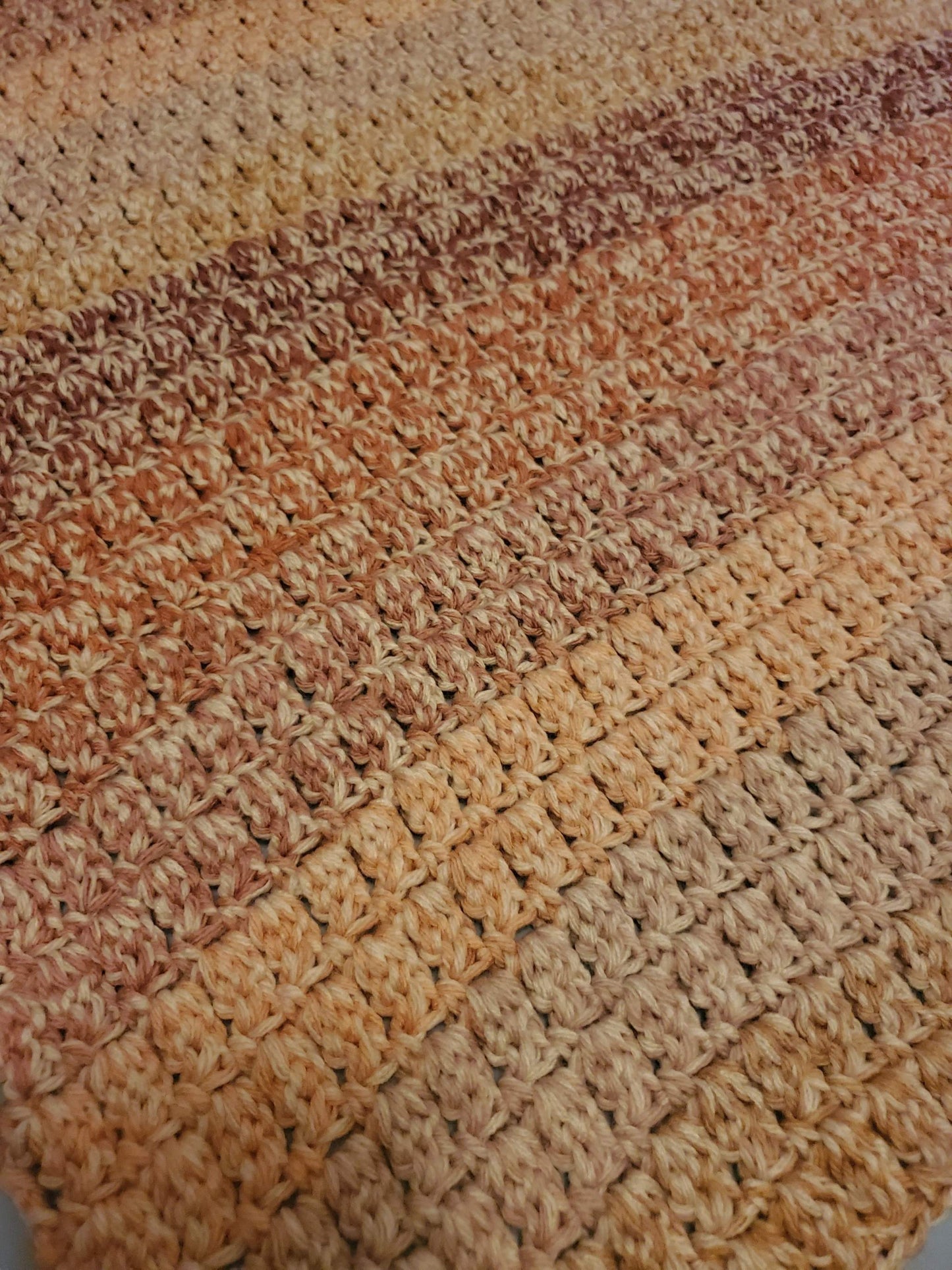 Chunky crochet stitch texture, soft bulky yarn baby blanket detail