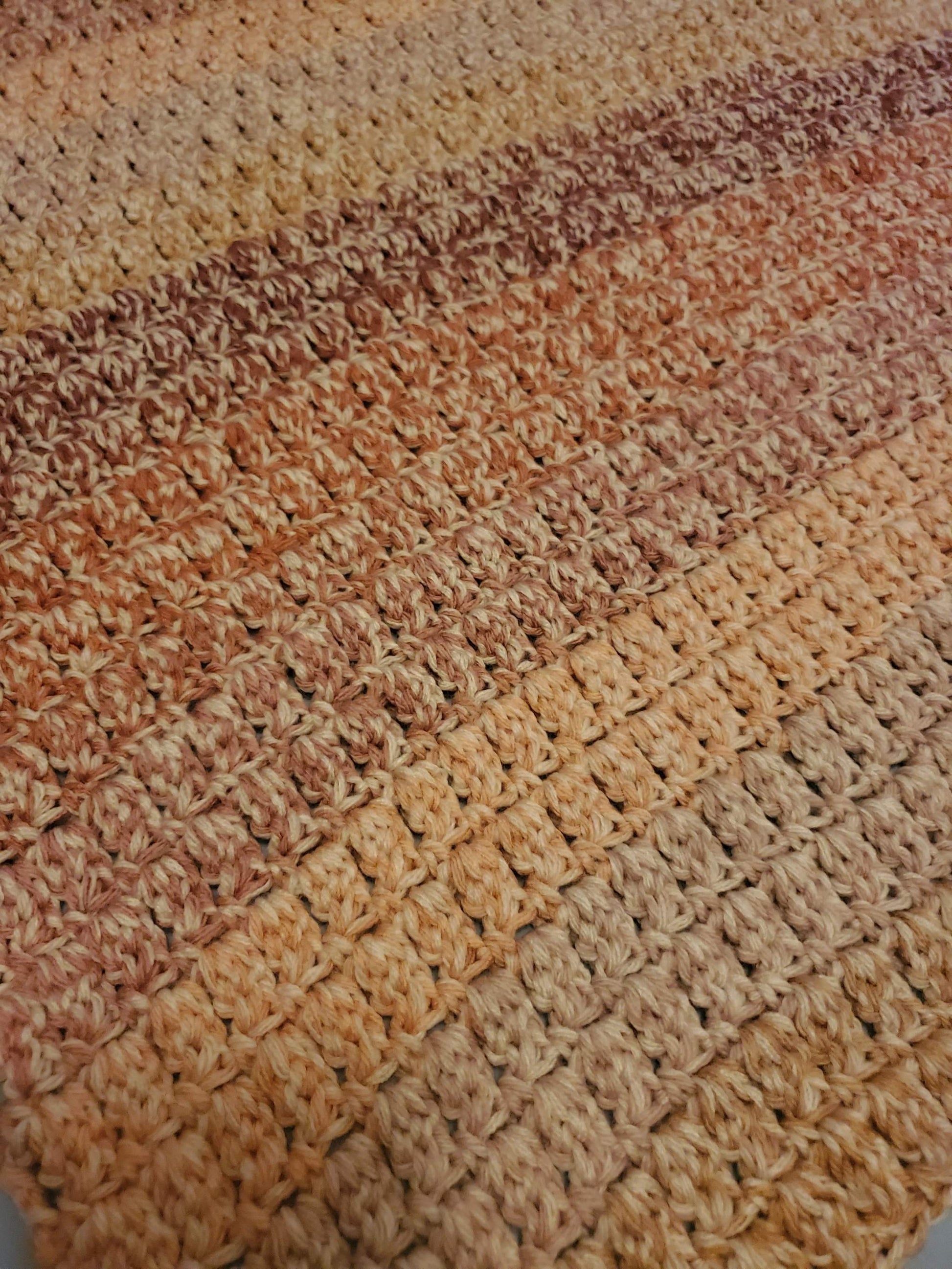 Chunky crochet stitch texture, soft bulky yarn baby blanket detail