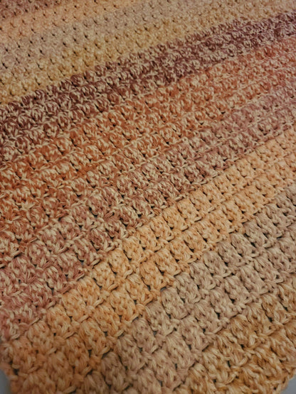 Chunky crochet stitch texture, soft bulky yarn baby blanket detail