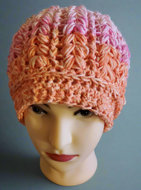Women's crocheted Orange Hat - Fashion Accessory Soft and elegant fashion accessory, ideal for any occasion.