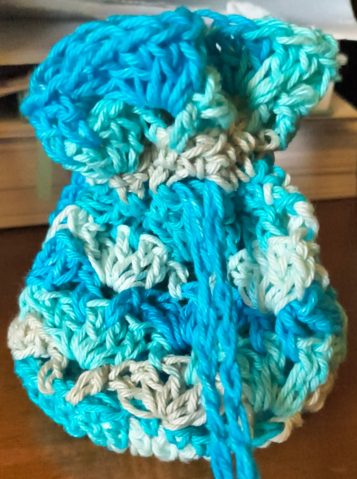 Handmade Crochet Drawstring Pouch | Cotton Gift & Keepsake Bag