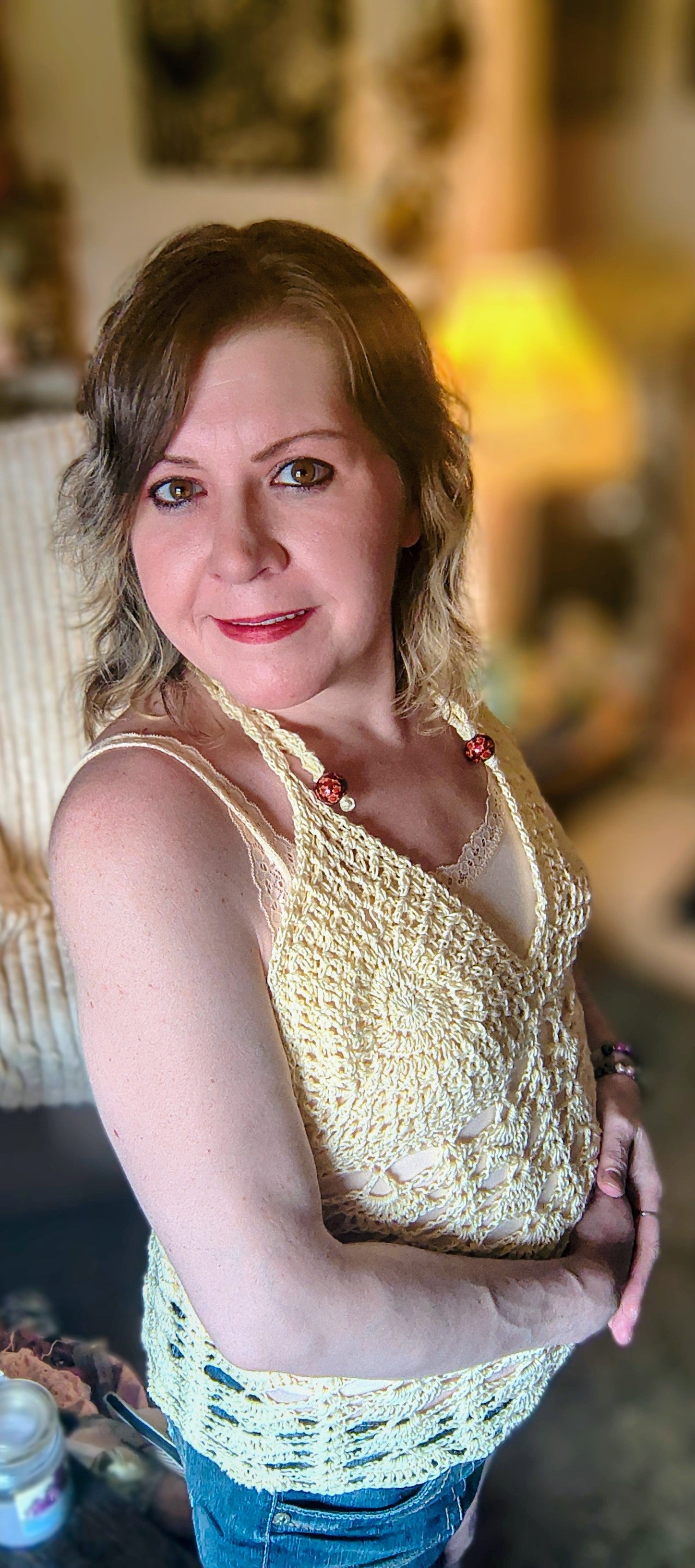 Serenity Bloom Top Crochet Pattern - Made-to-Measure Lace Halter Top Pattern - Boho Crochet Tank PDF - Adjustable Ribbon Back Top