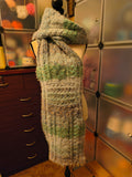 Fuzzy Crochet Cable Scarf – Oversized Plush Crochet Wrap – Soft Textured Winter Scarf – Handmade Chunky Artisan Shawl