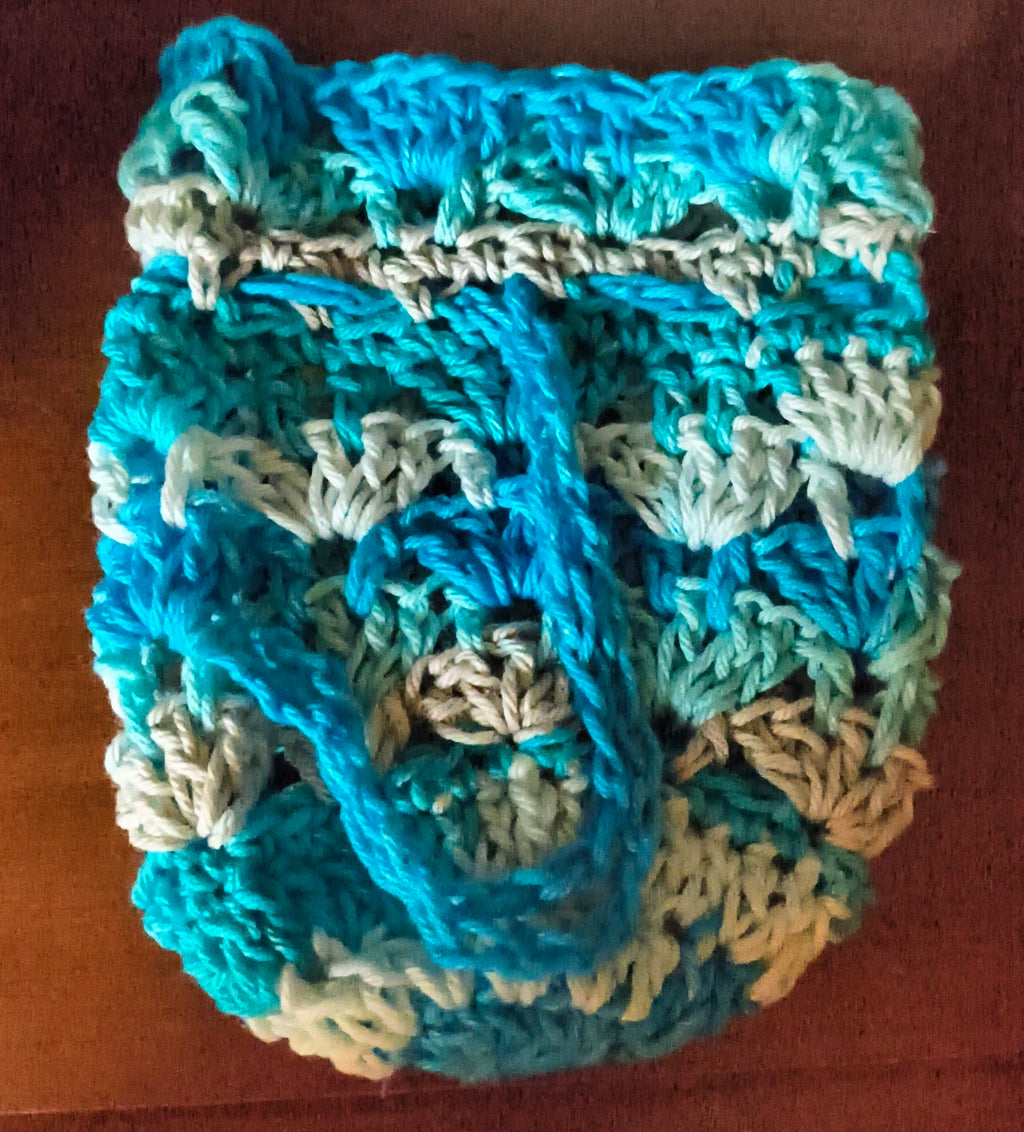 Handmade Crochet Drawstring Pouch | Cotton Gift & Keepsake Bag