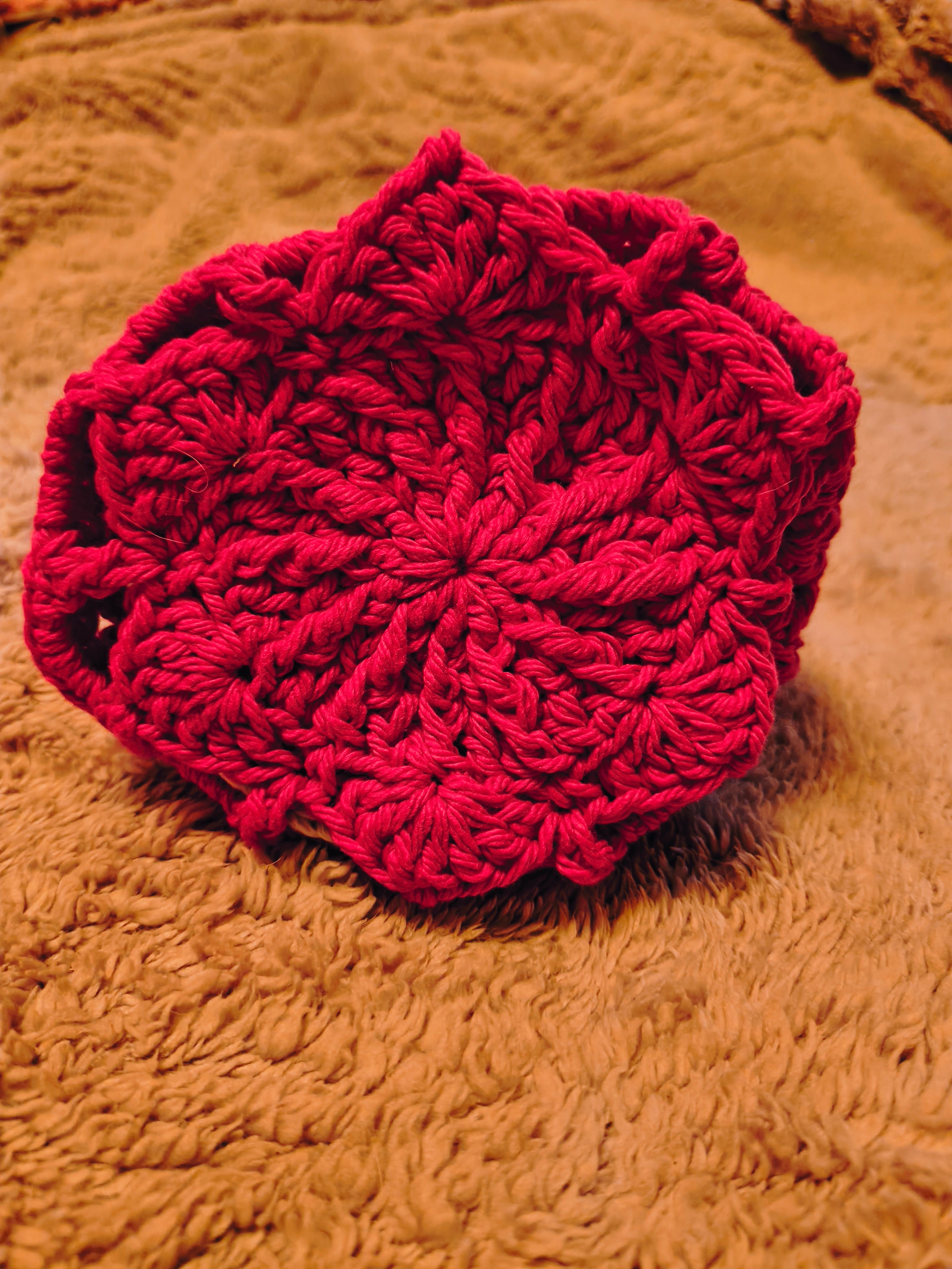 Crochet Drawstring Pouch | Small Cotton Makeup Bag | Jewelry Pouch | Handmade Storage Bag
