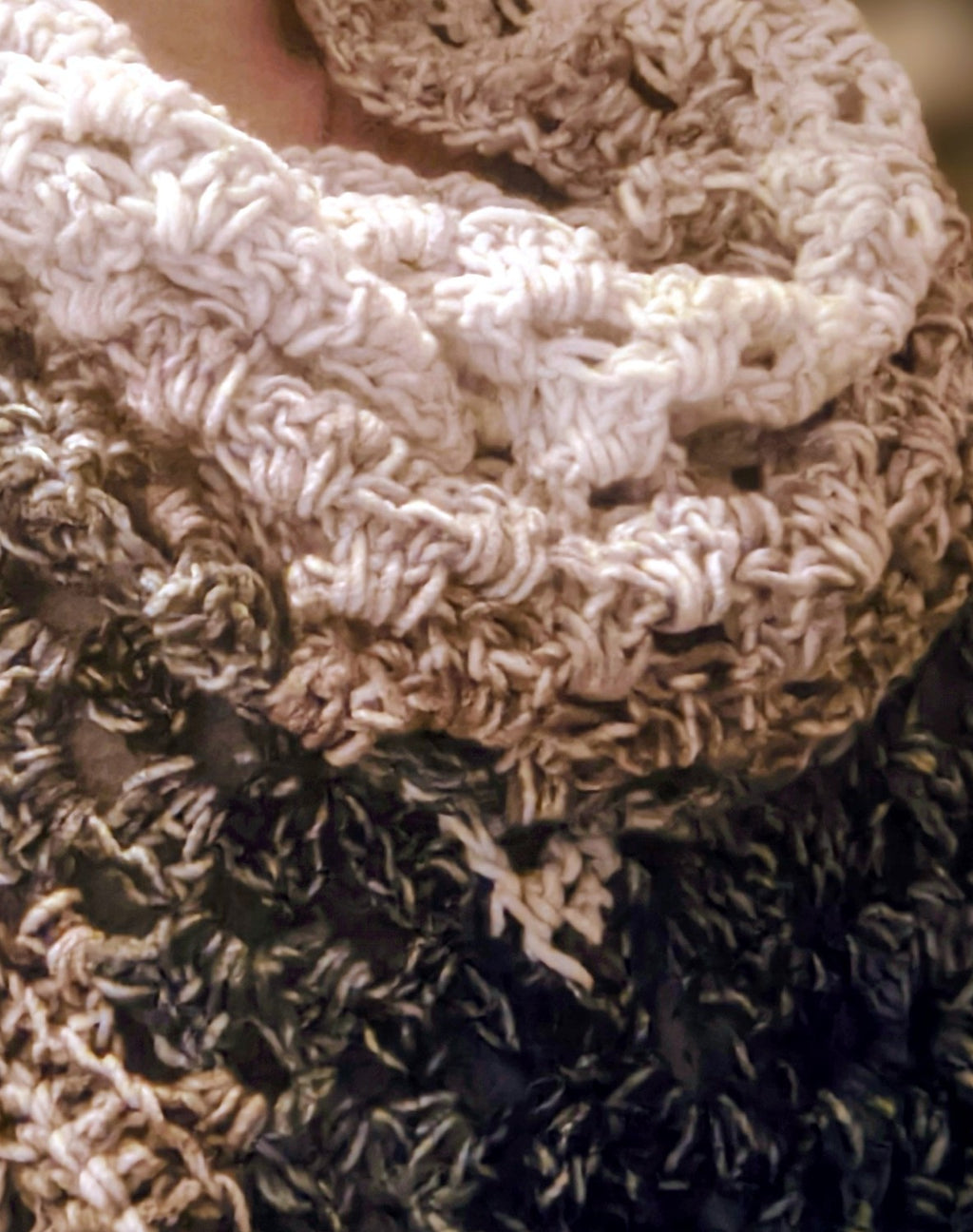 Woodland Shadow Hooded Shawl – Handmade Crochet Wrap