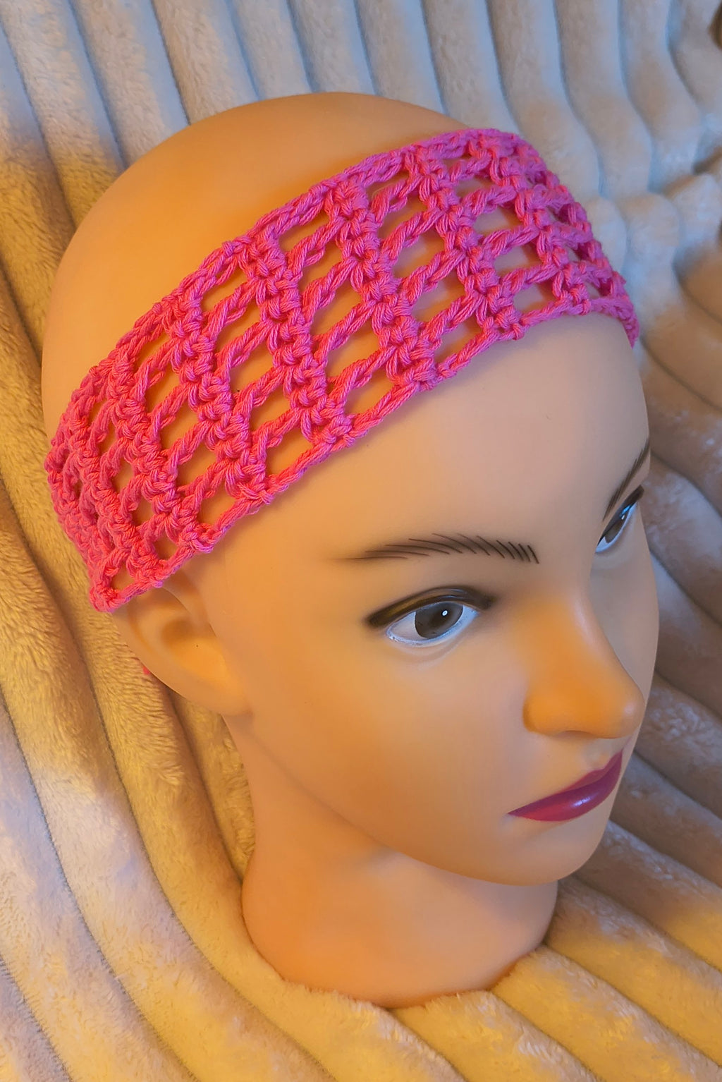 Mesh Lace Crochet Tie Headband – Soft Cotton