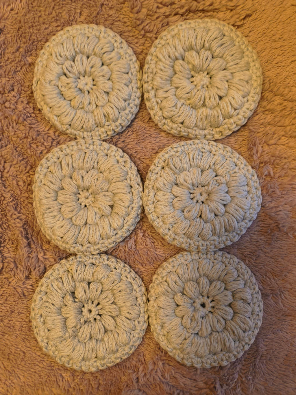 Reusable Crochet Face Scrubbies Set of 6 | Soft Cotton Blend Makeup Remover Pads | Eco Friendly Skincare | Silver Gray