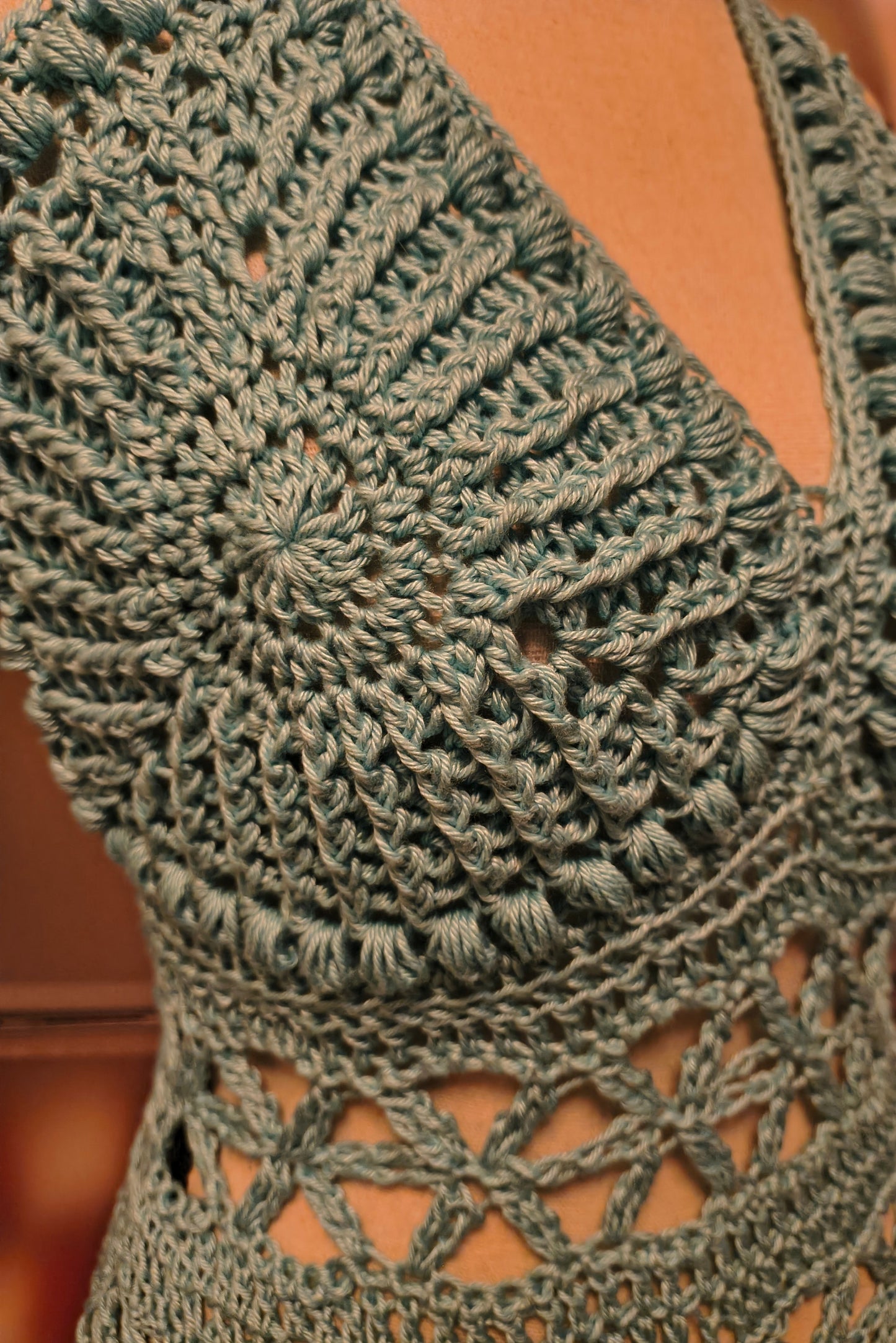 Serenity Fringe Crochet Top – Boho Halter Top with Lace Detail and Fringe