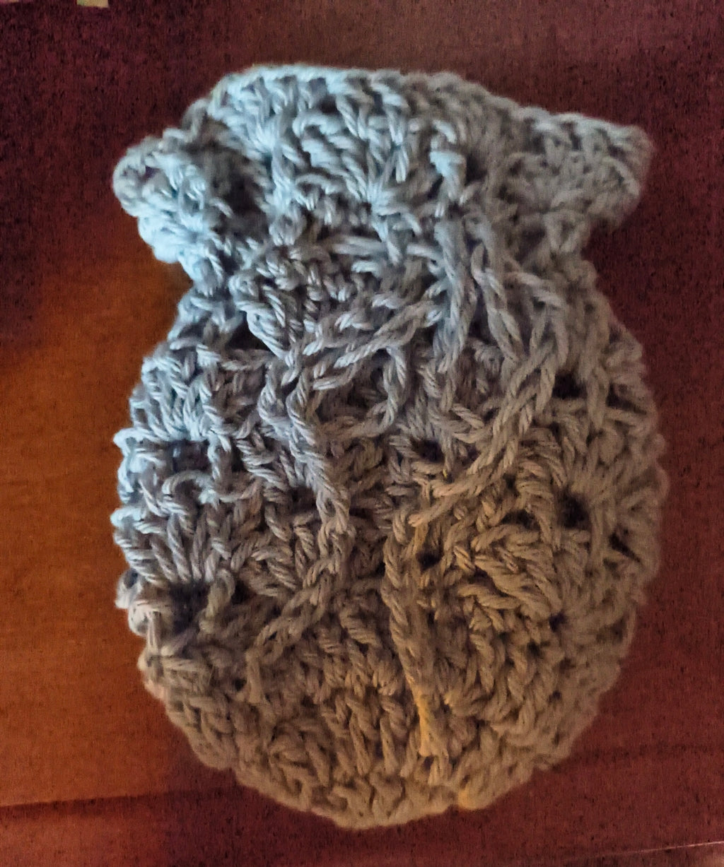 Handmade Crochet Drawstring Pouch | Cotton Gift & Keepsake Bag