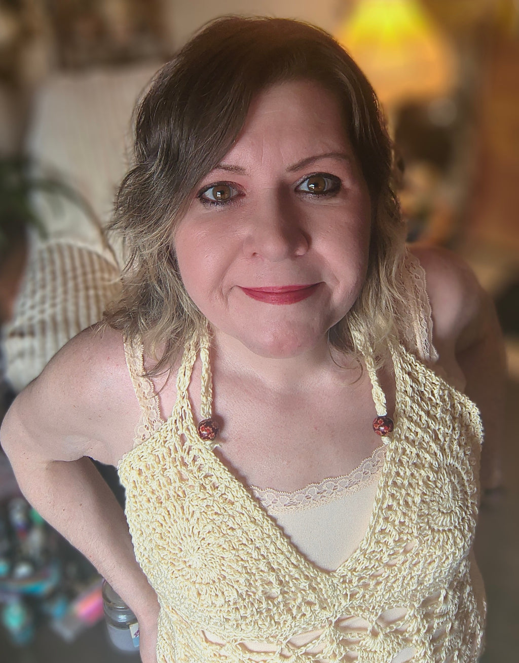 Serenity Bloom Top Crochet Pattern - Made-to-Measure Lace Halter Top Pattern - Boho Crochet Tank PDF - Adjustable Ribbon Back Top