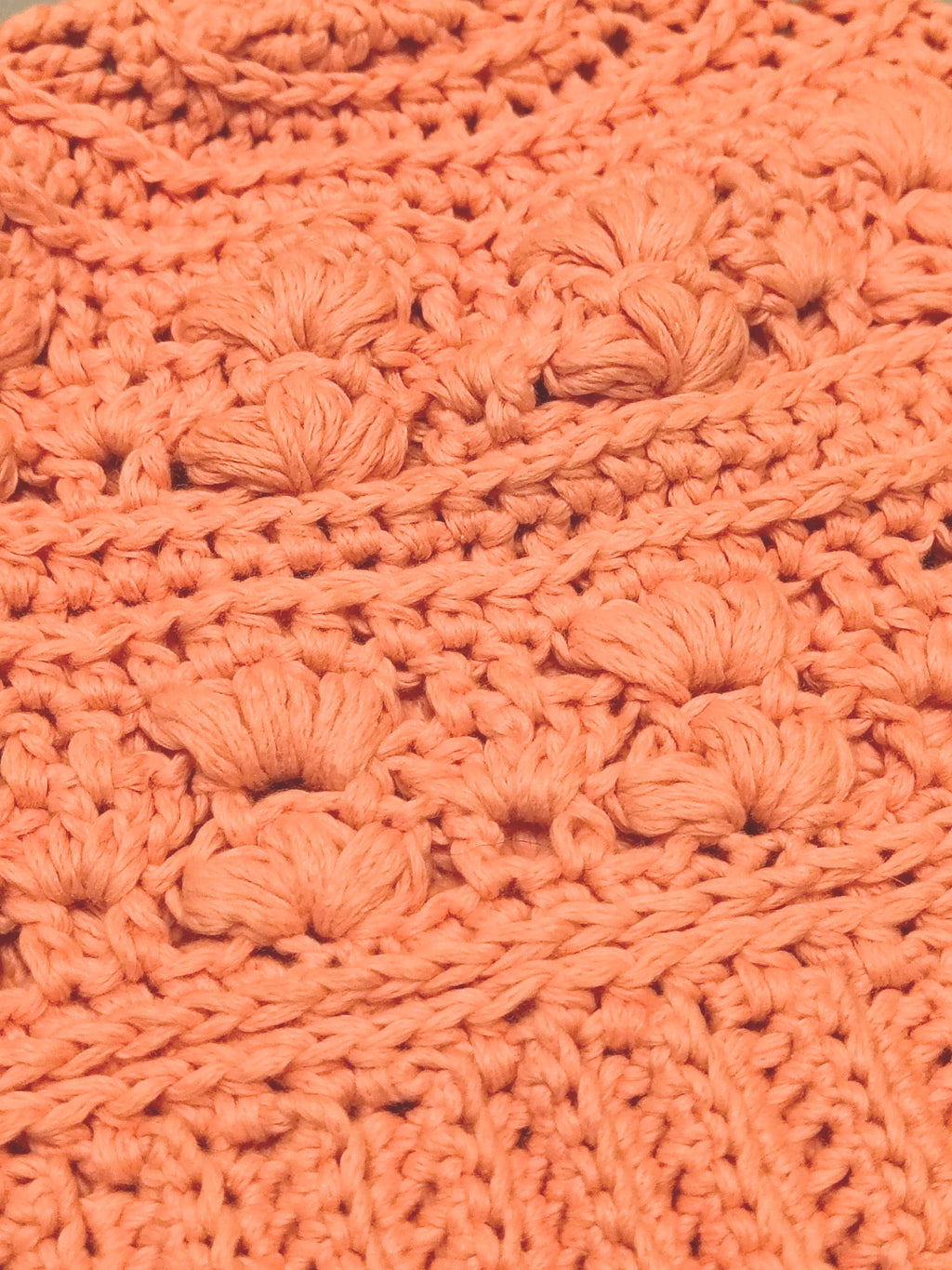 Peach Crochet Beanie – Amarie Beanie, Premium Cotton Blend Hat, Lightweight Breathable Winter Beanie, Handmade Textured Hat for Women