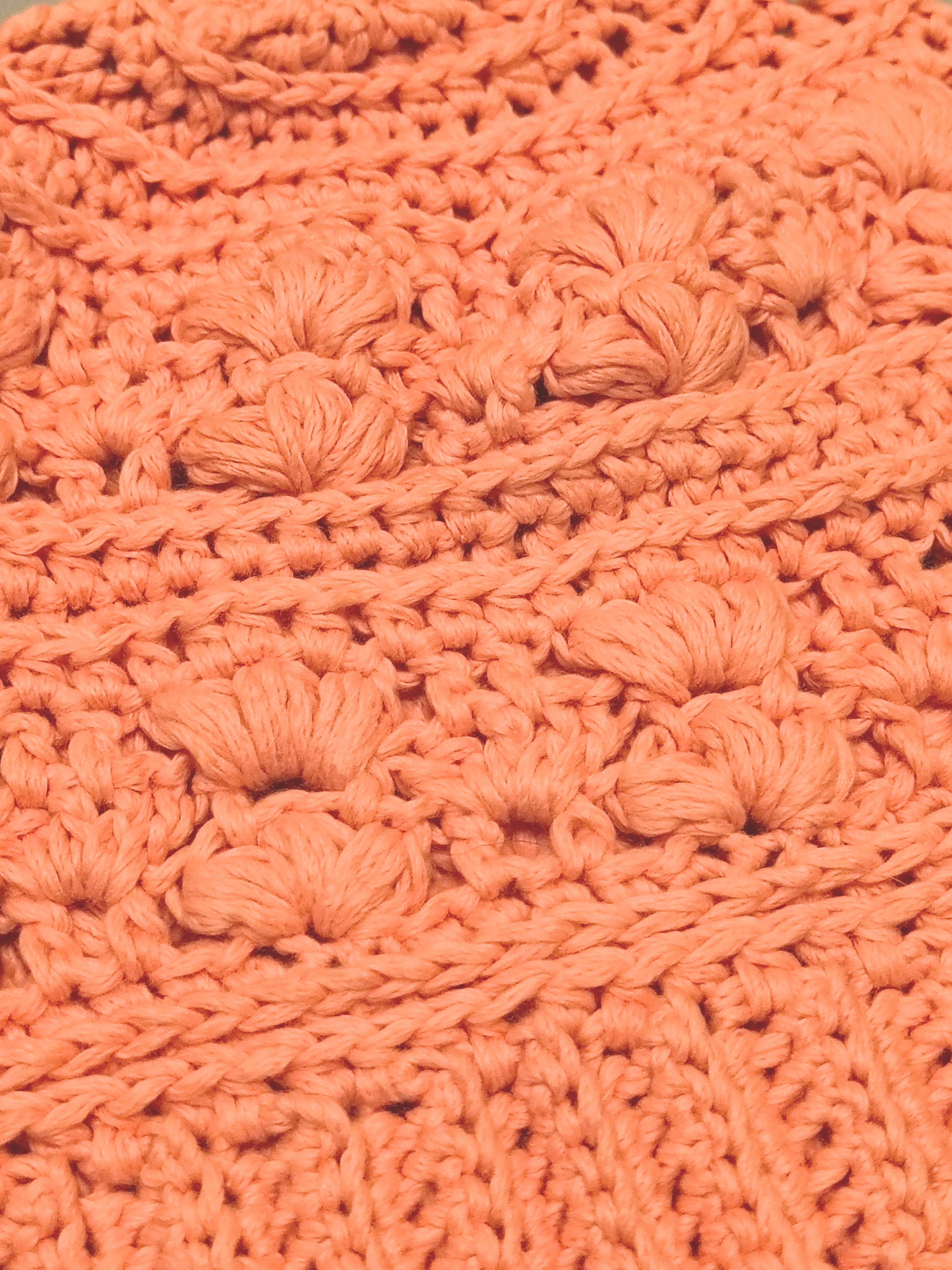 Peach Crochet Beanie – Amarie Beanie, Premium Cotton Blend Hat, Lightweight Breathable Winter Beanie, Handmade Textured Hat for Women