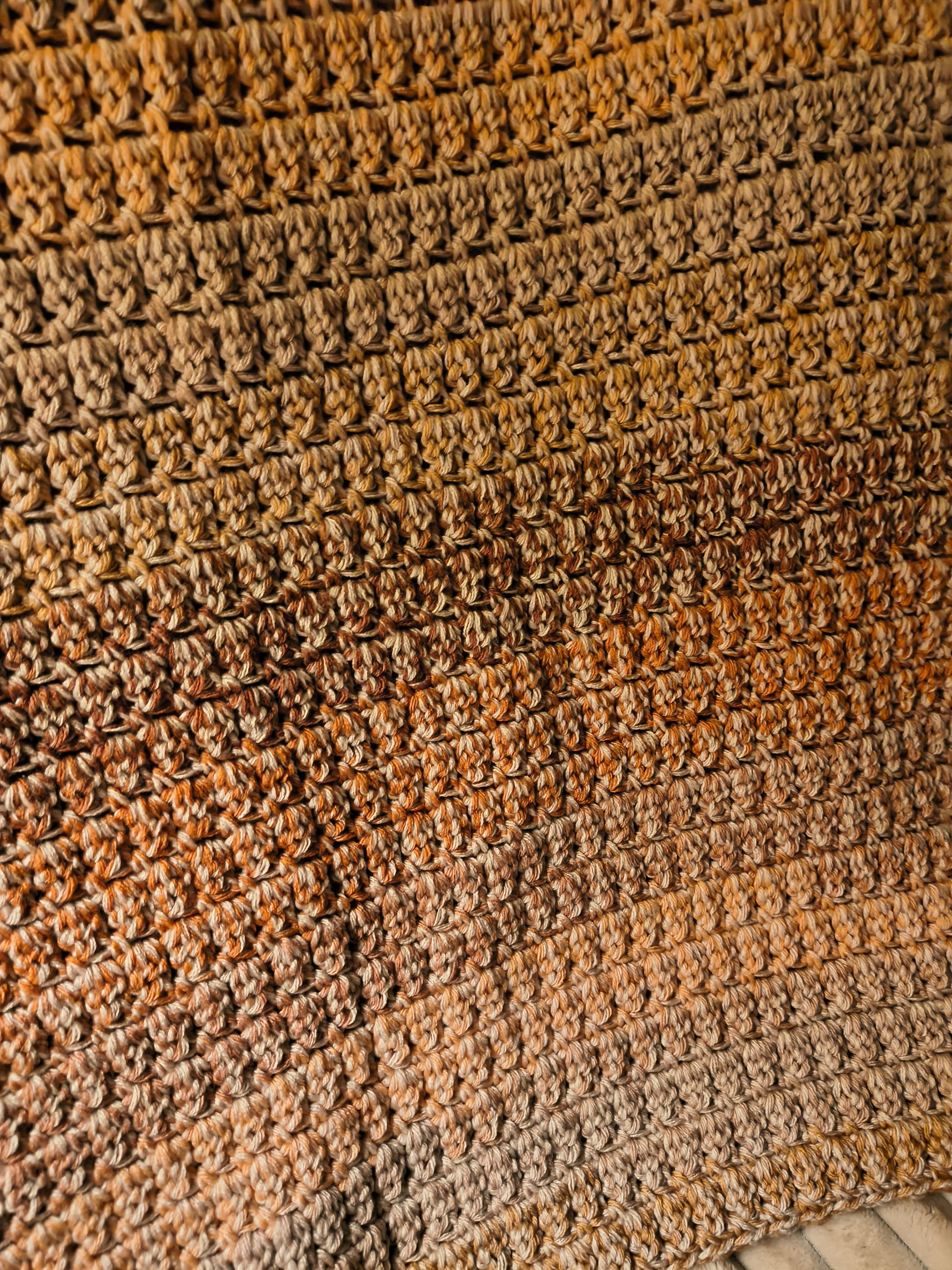 Earthy Peach Crochet Baby Blanket – Handmade Boho Stroller Blanket – Thick Cozy Neutral Nursery Gift