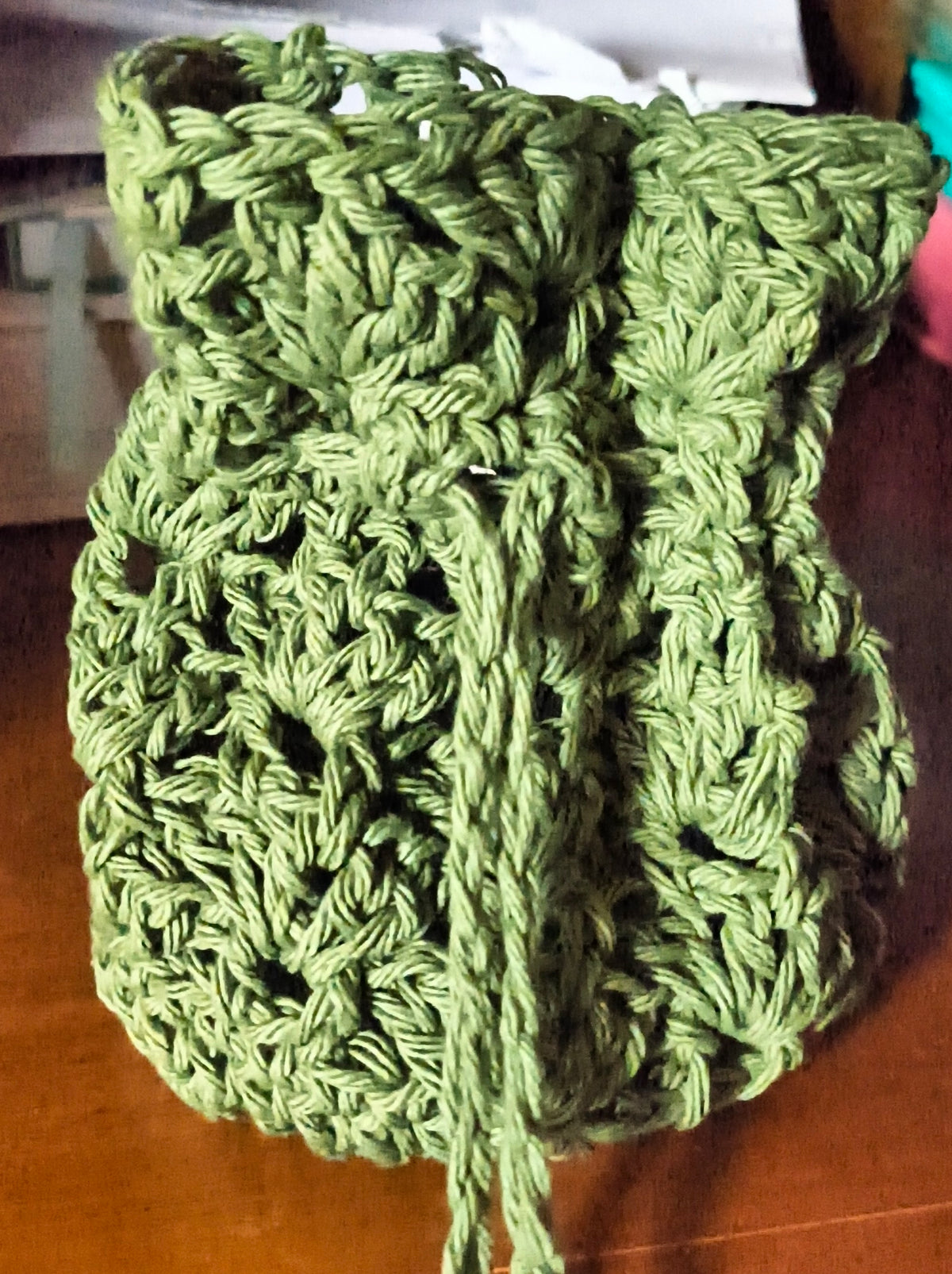 Handmade Crochet Drawstring Pouch | Cotton Gift & Keepsake Bag