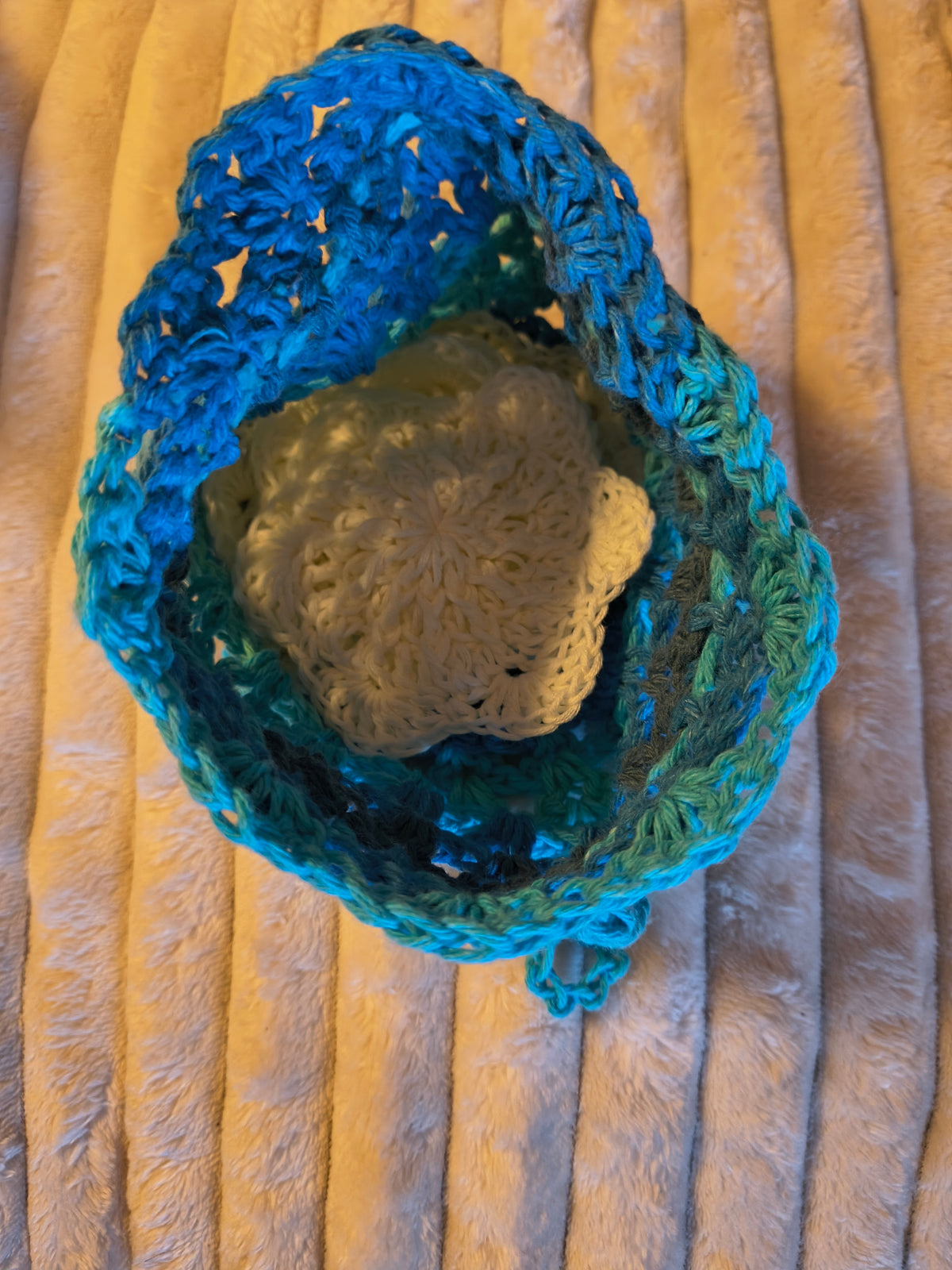 Reusable Crochet Face Scrubbies with Laundry Bag – Set of 5