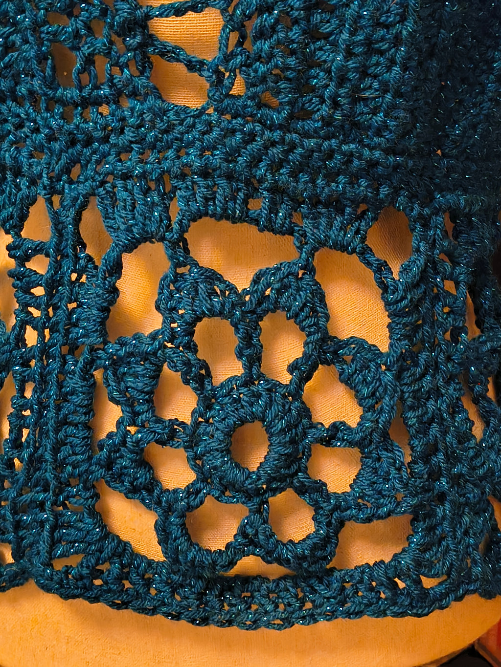 Sapphire Lace Crochet Halter Top – Handmade Boho Festival Top