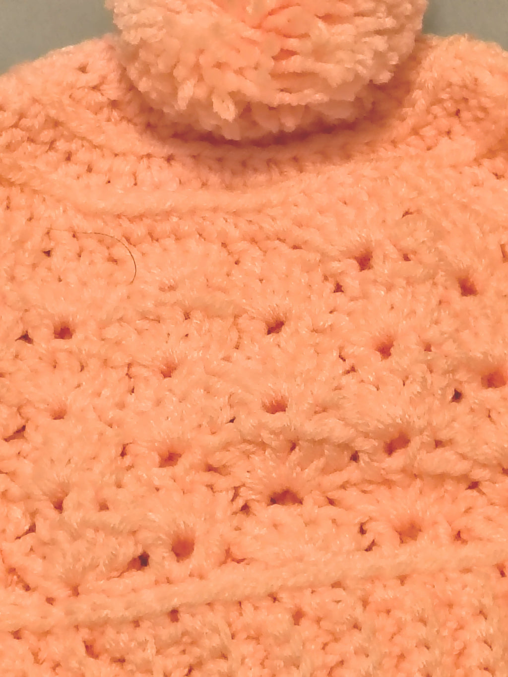 Light Pink Shell Stitch Crochet Beanie with Pom Pom | Adult Ribbed Band Hat | Soft Textured Winter Hat | Handmade Acrylic Beanie