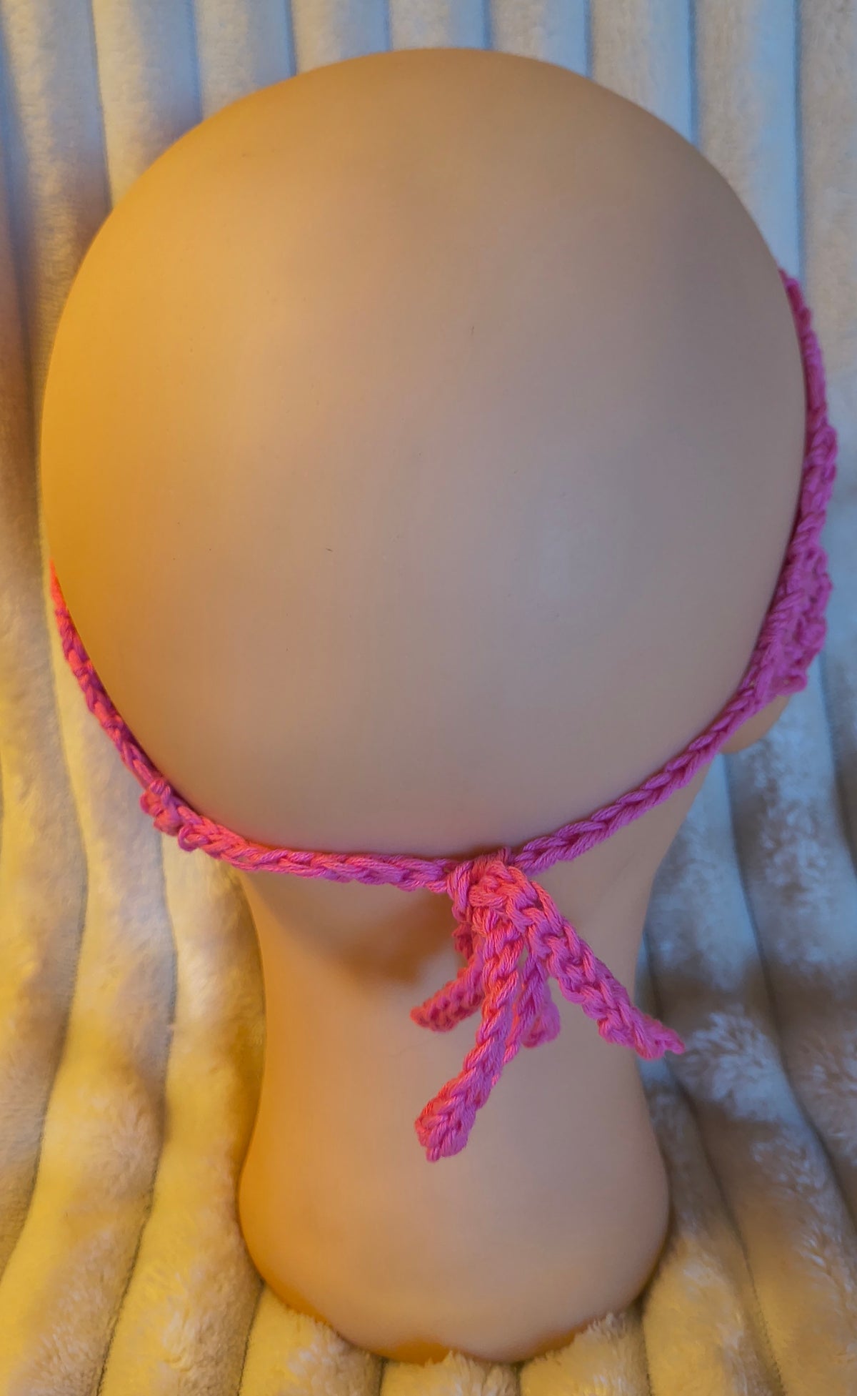 Mesh Lace Crochet Tie Headband – Soft Cotton
