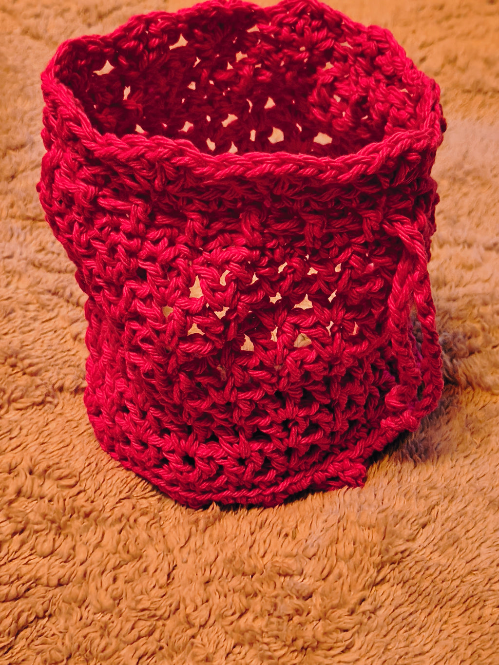 Crochet Drawstring Pouch | Small Cotton Makeup Bag | Jewelry Pouch | Handmade Storage Bag